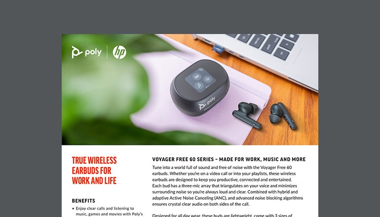 True Wireless Earbuds for Work and Life Thumbnail of datasheet available to download below
