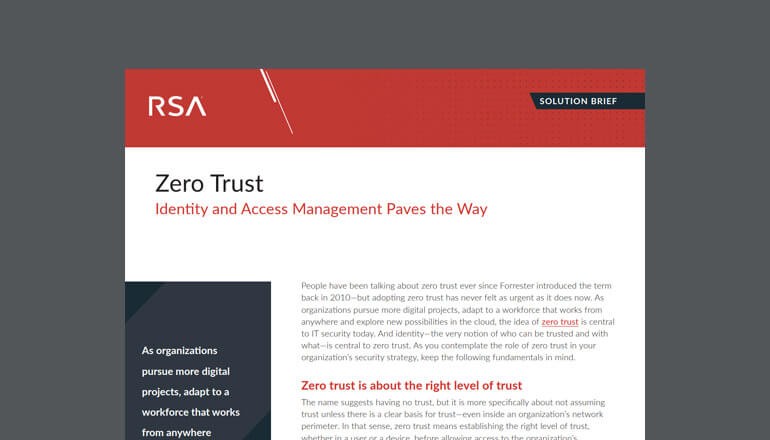 Zero Trust Thumbnail of solution brief available to download below