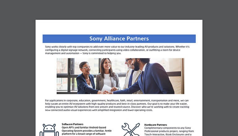 Sony Alliance Partners cover page