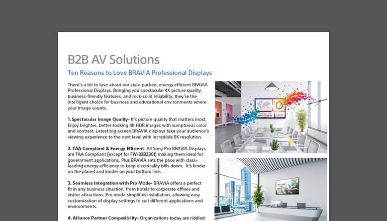 Ten Reasons for Sony BRAVIA Displays cover page