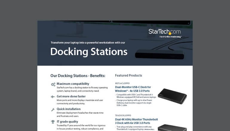 StarTech.com Docking Stations datasheet thumbnail