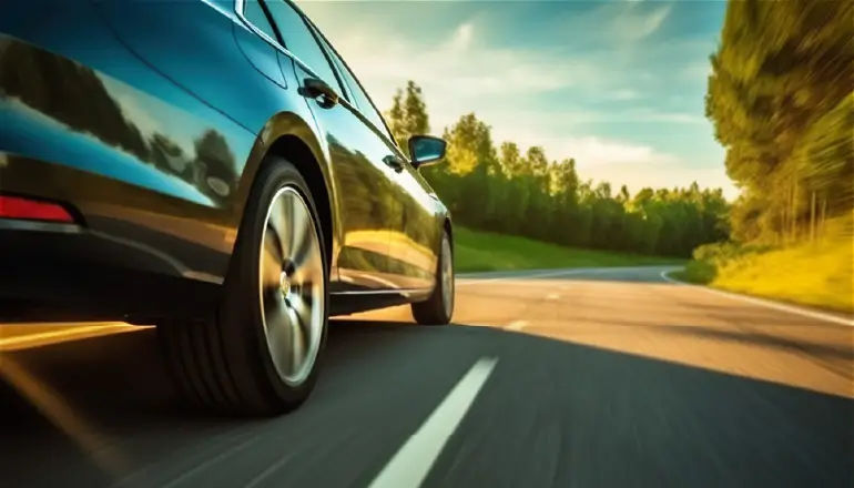 Car on freeway driving