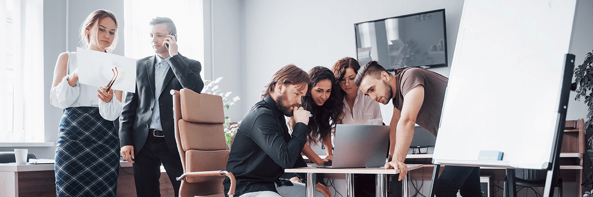 Business team working in modern office