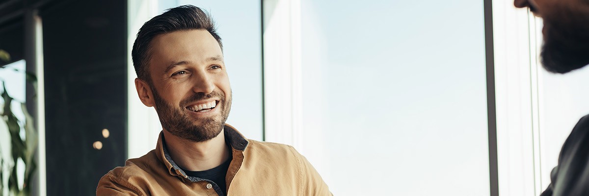 Smiling business candidate