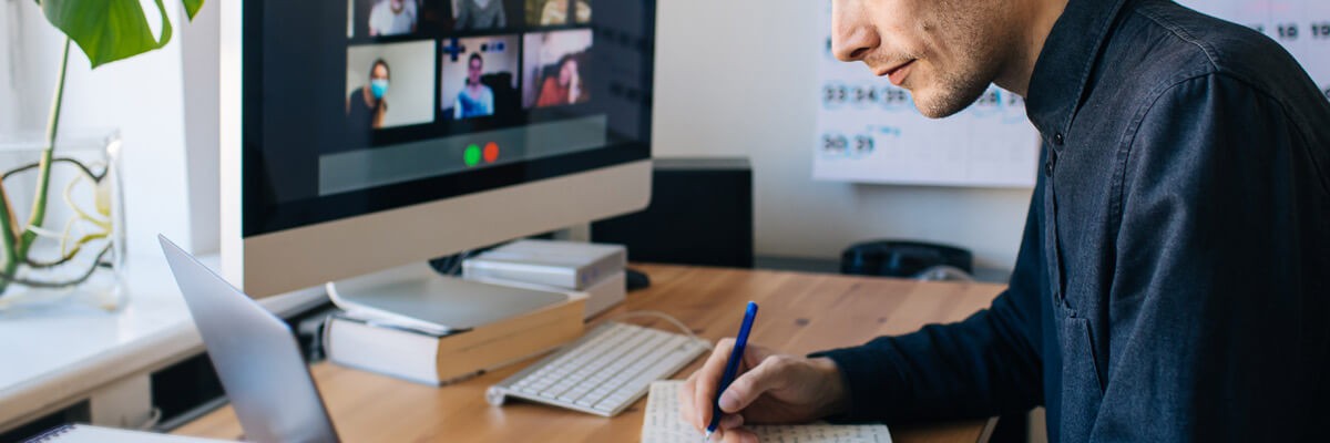 Business professional on teams chat