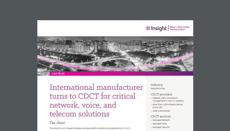 Manufacturer Advances Network Solutions With Insight cover