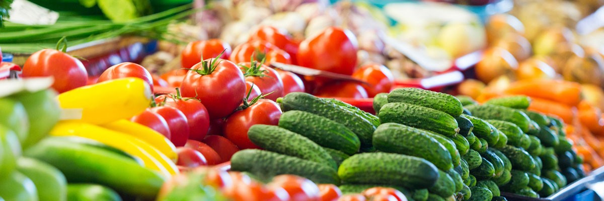 Close up of produce at grocery store