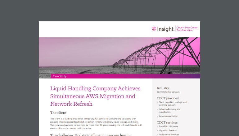 Liquid Handling Company Achieves Simultaneous AWS Migration and Network Refresh Thumbnail of asset available to download below