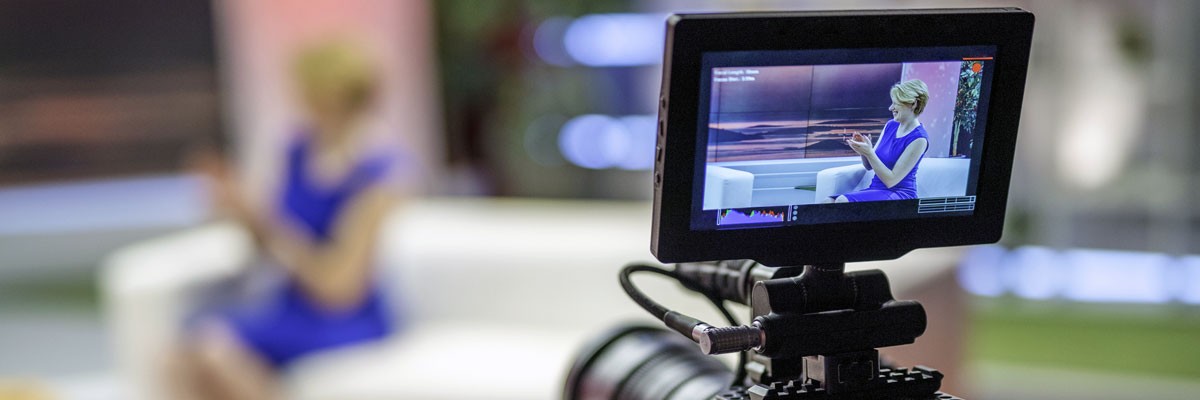Camera focused in on video recording live television show