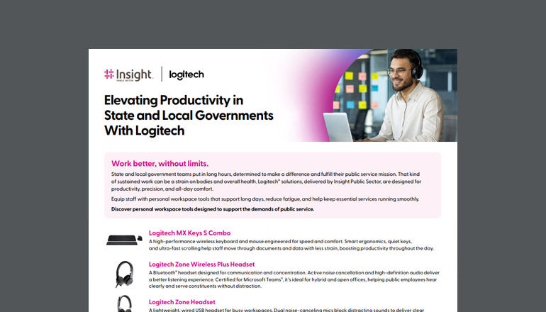 Logitech solutions for government productivity Thumbnail of asset available to download below