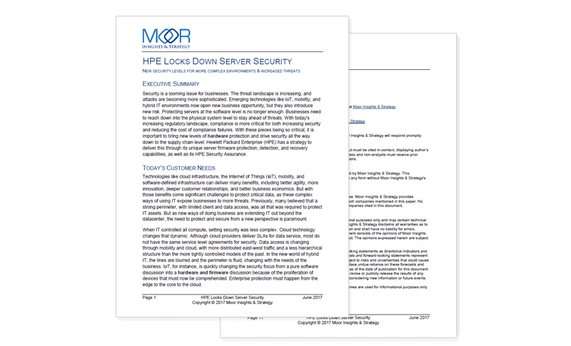 HPE Locks Down Server Security report cover