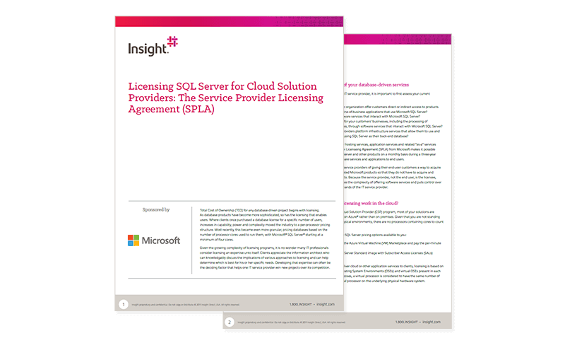 Licensing SQL Server for Cloud Solution Providers: The Service Provider Licensing Agreement (SPLA) whitepaper cover
