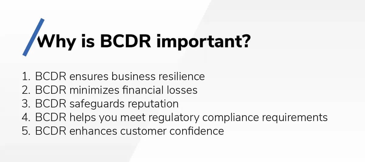 Why is BCDR important chart