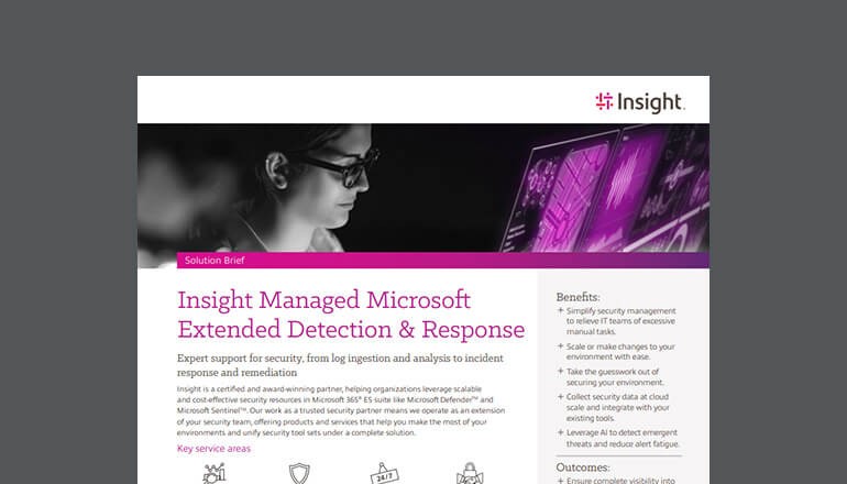 Insight Managed Microsoft Extended Detection & Response Thumbnail of asset available to download below