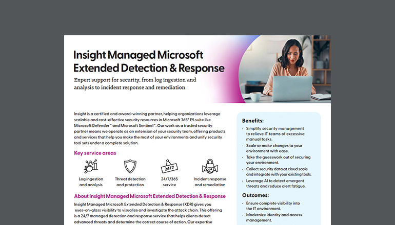 Insight Managed Microsoft Extended Detection & Response Thumbnail of asset available to download below