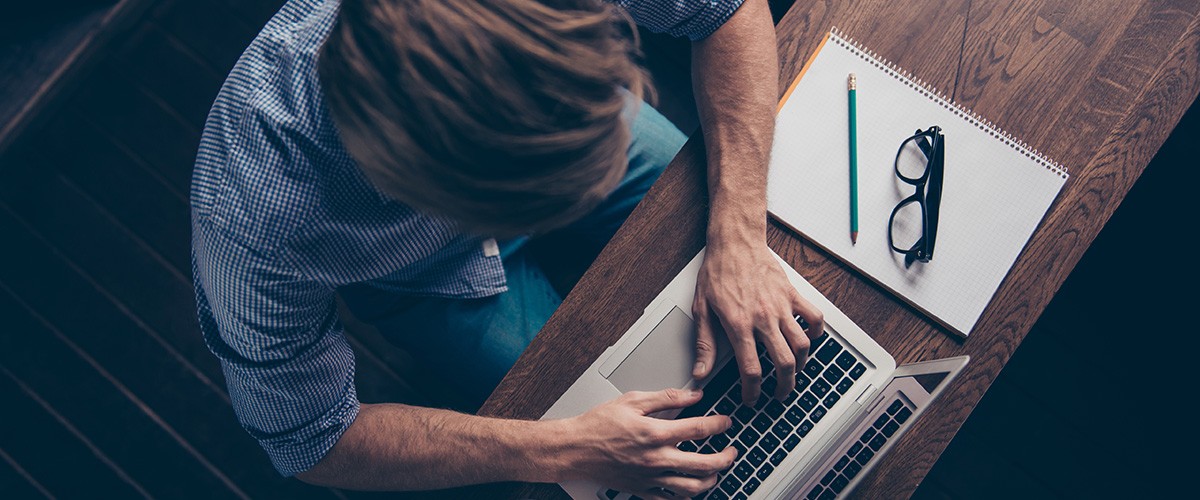 Man working on laptop 