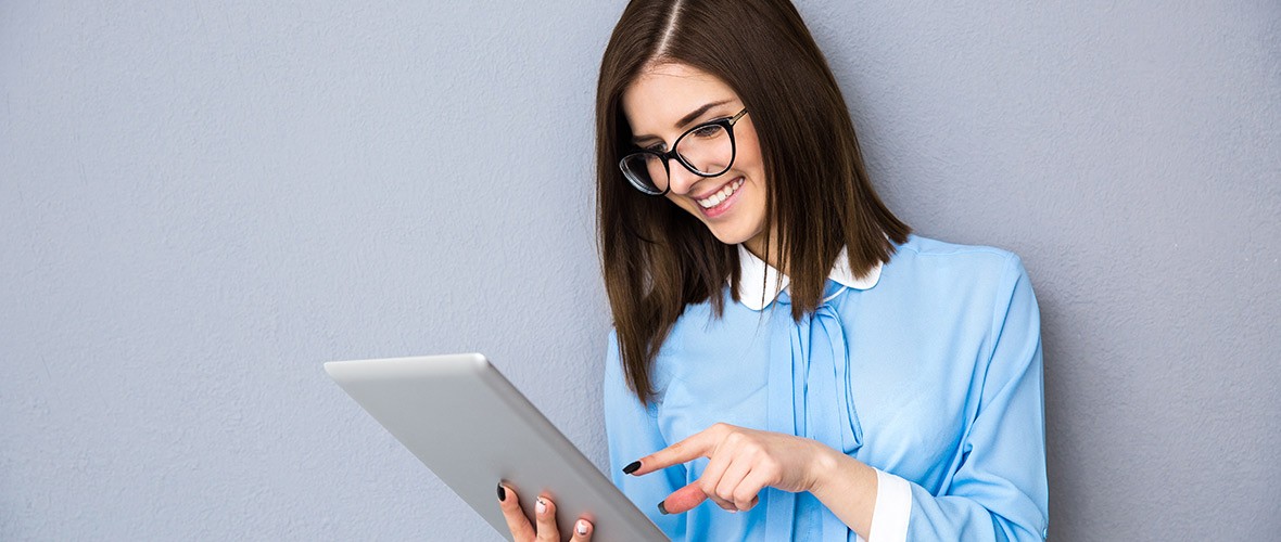 Woman on laptop device