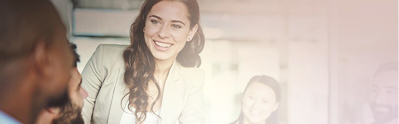 Business team introducing themselves to eachother