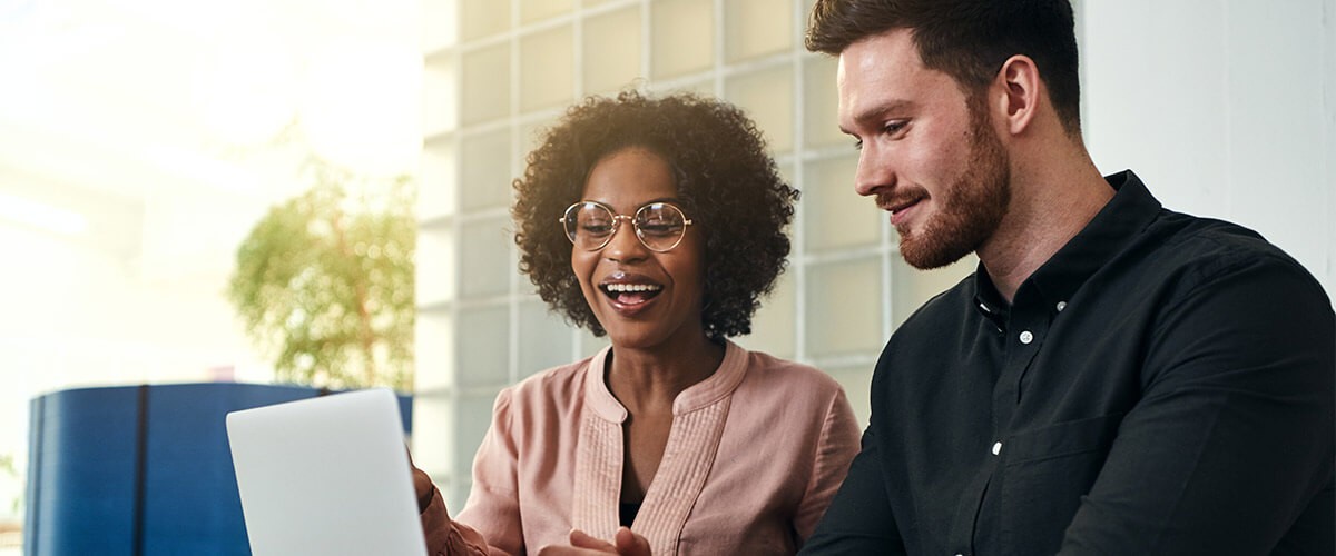Business professionals using Google ChromeOS Chromebook computer