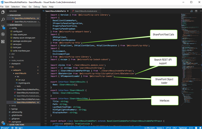 TypeScript and SASS code inside Visual Studio Code