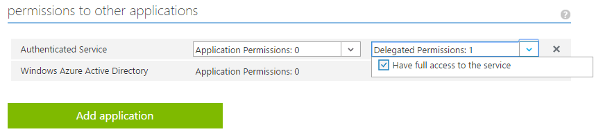 Permissions to other applications