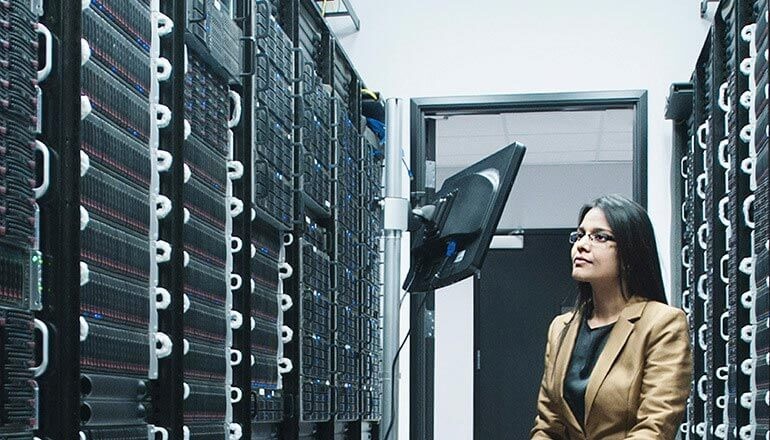 Networking administrator in modern data center. HPE SimpliVity, hyperconverged infrastructure