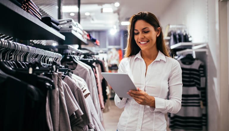 Woman working in retail store