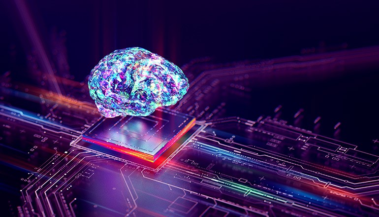 Abstract graphic of AI technology