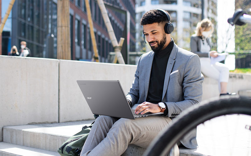 Woman working at home