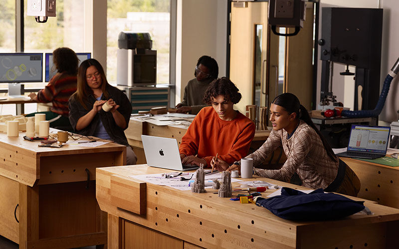 Woman working on a desktop computer