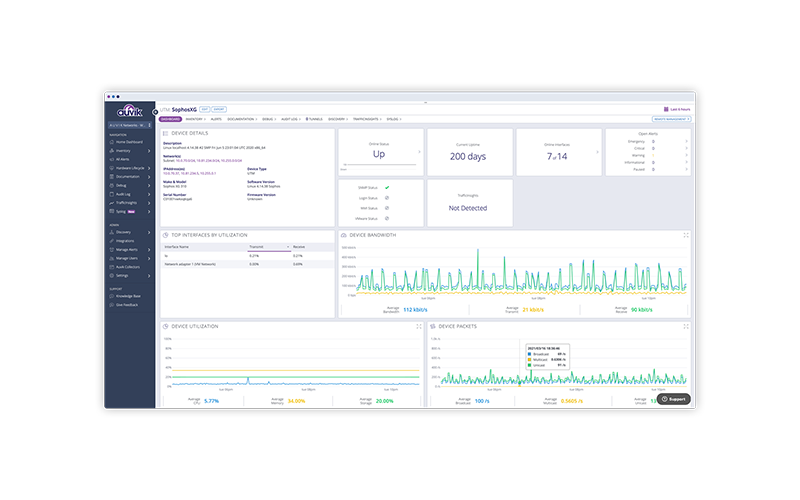 Auvik preview on laptop