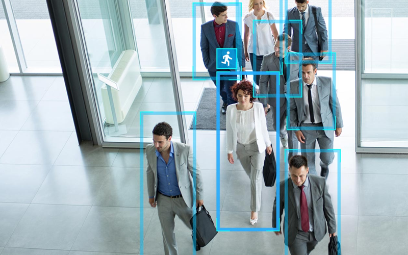 Employees entering on a building