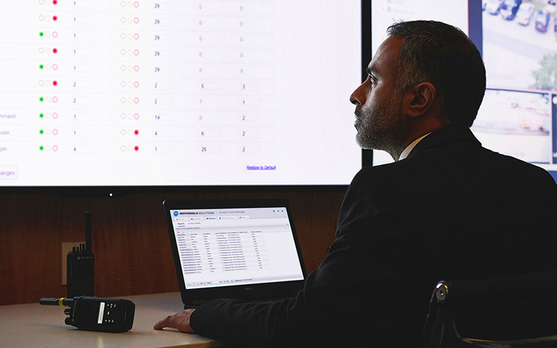 Professional using a laptop