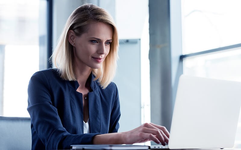 Zero Trust network access Woman using a laptop