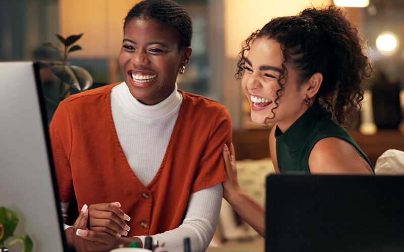 Two colleagues working together