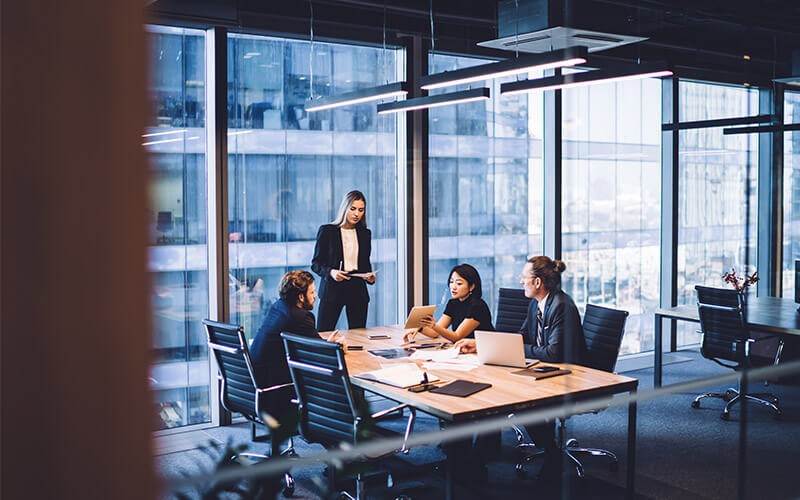 Officemates having a meeting