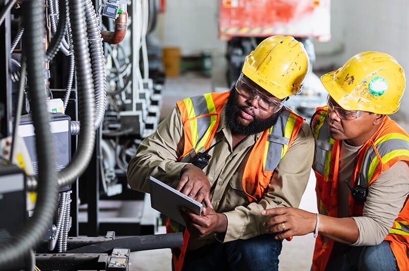Man working at manufacturing area