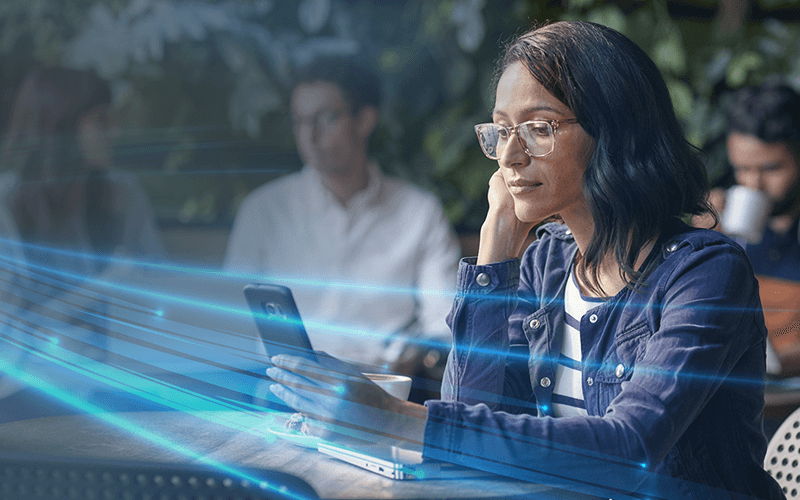 Woman using her phone