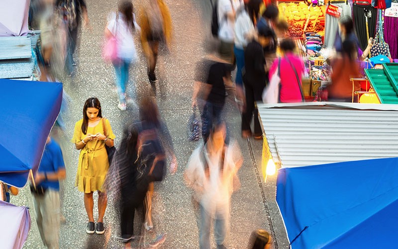 People on a market place