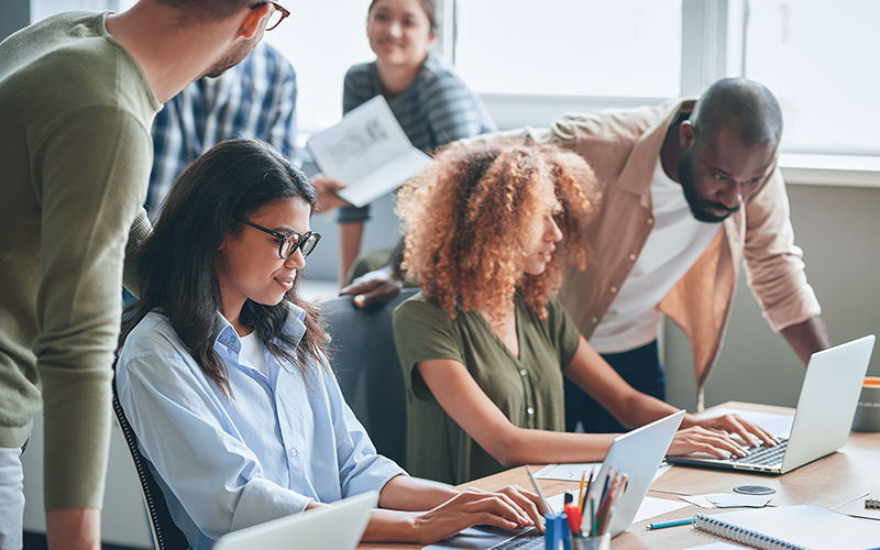 Professionals collaborating