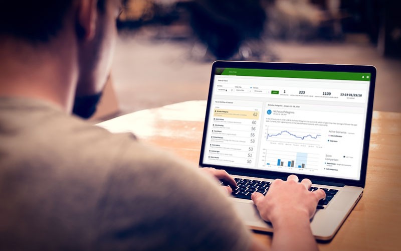 Forcepoint User and Entity Behavior Analytics  displayed on screen with male user