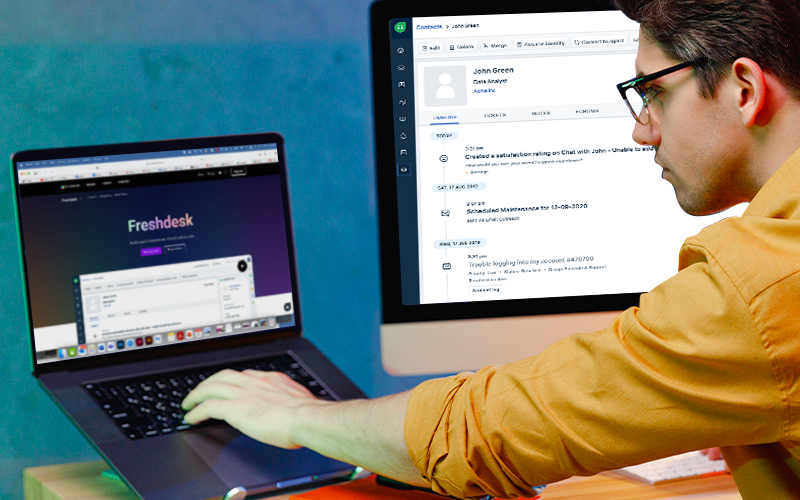 Professional using laptop