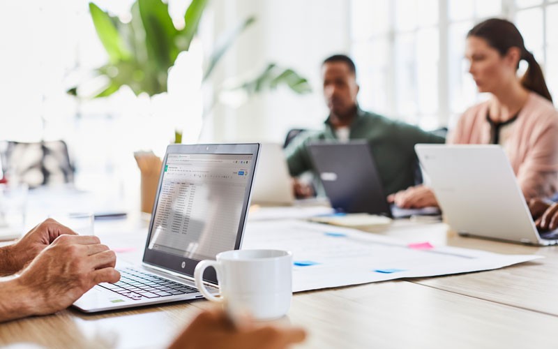 User working on ChromeOS device
