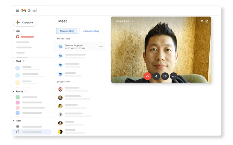 Dashboard view of Gmail