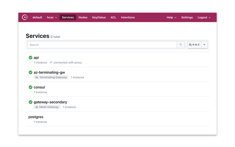 Hashicorp consul interface