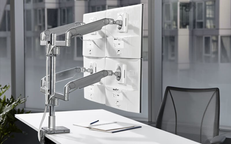 Three-dimensional freedom with monitor arms