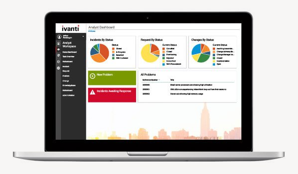 Ivanti User Endpoint Management Suite application dashboard displayed on notebook computer