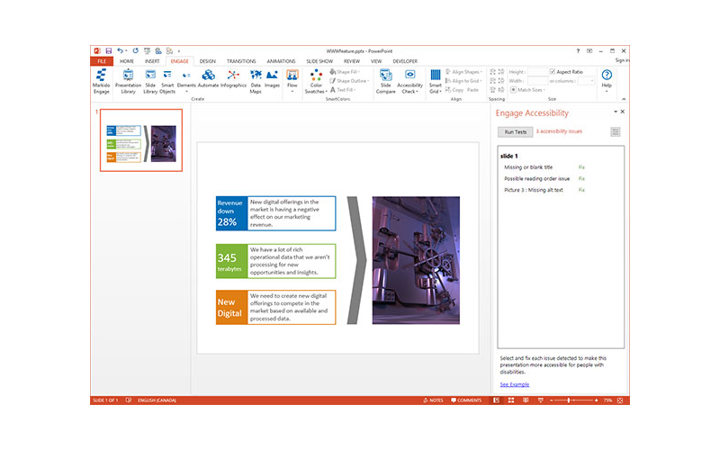 Markido Engage platform accessibility screenshot