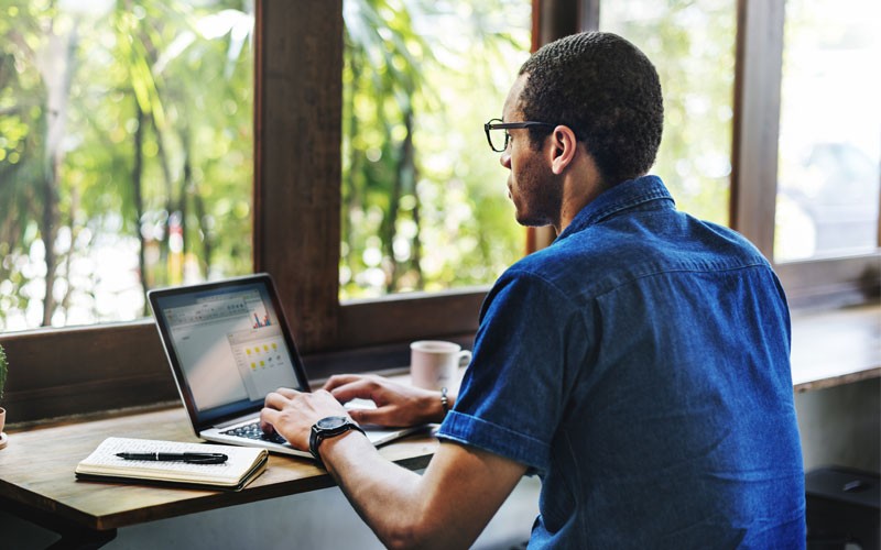 Business man using laptop