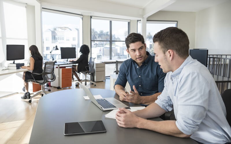 Two men having discussion
